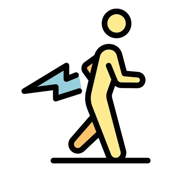 Running man icon Farbe Umrissvektor — Stockvektor