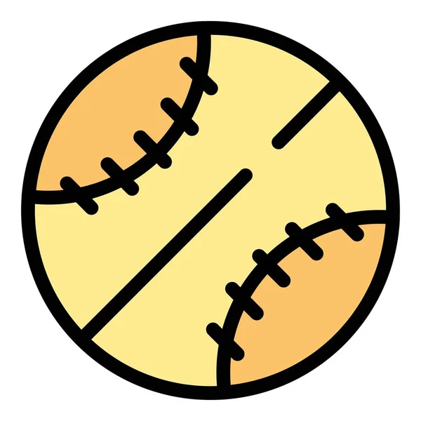 Tennisball-Symbol Farbe Umrissvektor — Stockvektor