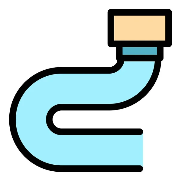 Plastic pipe icon color outline vector — ストックベクタ