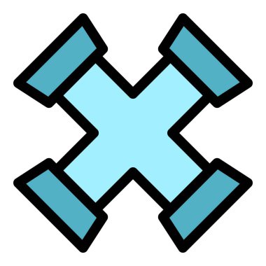 Bakır boru simgesi renk ana hatları vektörü