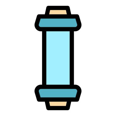 Dağıtım borusu simgesi renk ana hatları vektörü