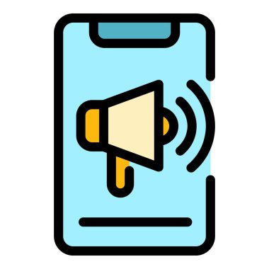 Akıllı telefon istemcisi simge renk ana hatları vektörü ekle