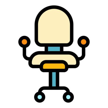 Müşteri koltuğu simgesi renk ana hatları vektörü