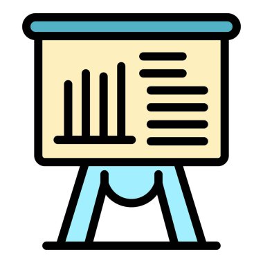 Özel bayrak sunum simgesi renk ana hatları vektörü