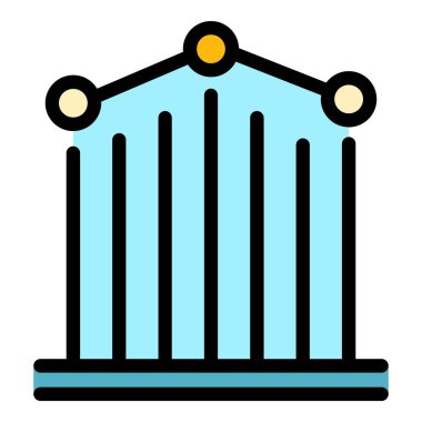 Müşteri grafiği simgesi renk ana hatları vektörü