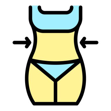 Vücut inceltme simgesi renk ana hatları vektörü