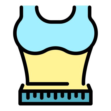 Ağırlık inceltme simgesi renk ana hatları vektörü