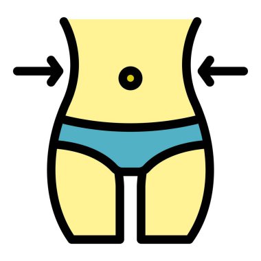 Sağlıklı zayıflatma simgesi renk ana hatları vektörü