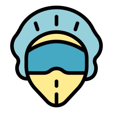 Saç kapağı simgesi rengi dış hat vektörü