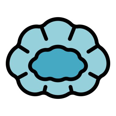 Üniforma saç kapağı simgesi renk ana hatları vektörü