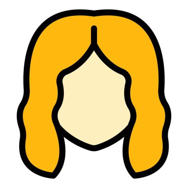 Dalga peruğu simgesi renk dış hat vektörü