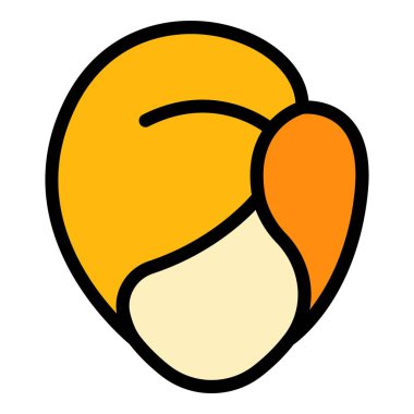 Baş peruk simgesi renk dış hat vektörü