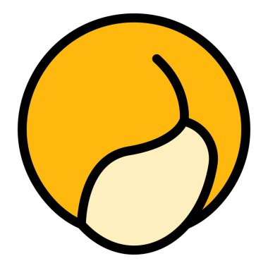 Salon peruğu simgesi renk ana hatları vektörü