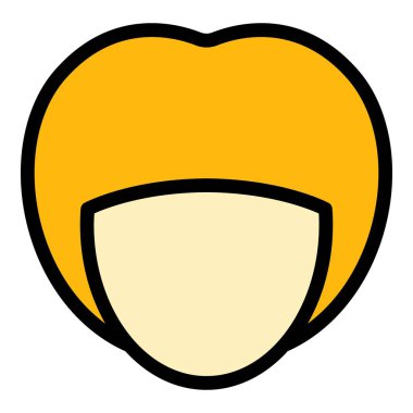 Moda peruk simgesi renk ana hatları vektörü