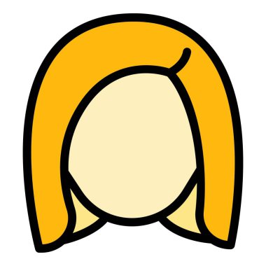 Oda peruğu simgesi renk ana hatları vektörü