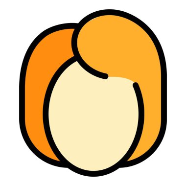 Berber saç peruğu simgesi renk ana hatları vektörü