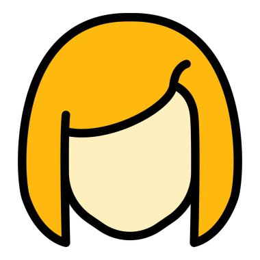 Model peruk simgesi renk ana hatları vektörü