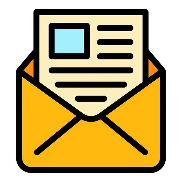 Customer mail icon color outline vector — стоковый вектор