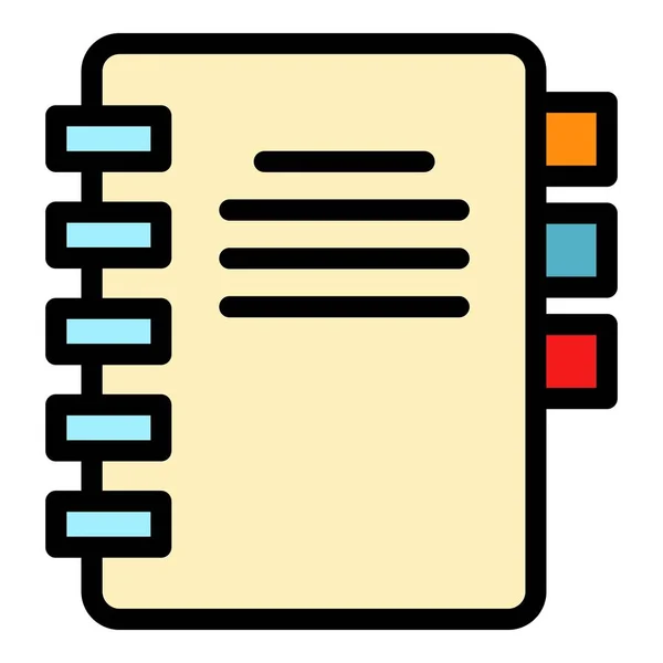 Vevői adatok notebook ikon színes vázlat vektor — Stock Vector