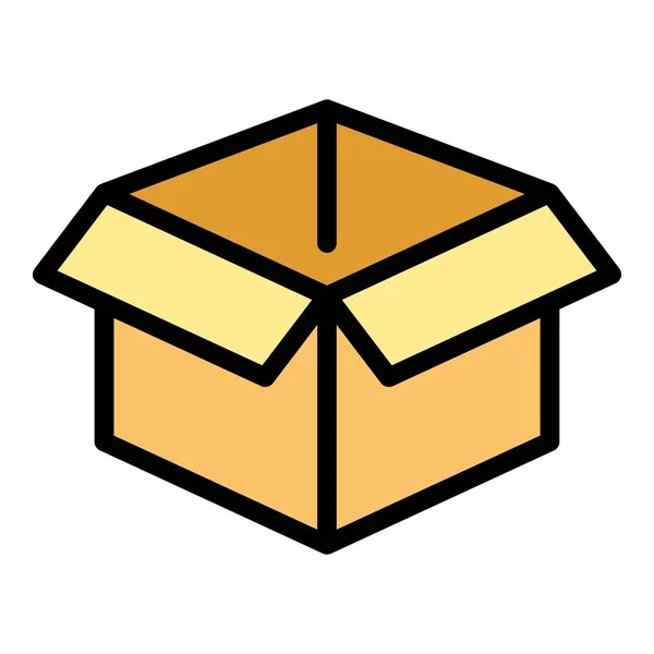 Box waste icon color outline vector — Stockvektor