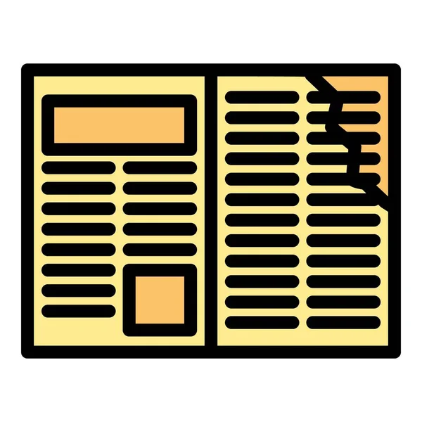 Newspaper waste icon color outline vector — Stockvektor