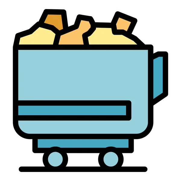 Garbage container icon color outline vector —  Vetores de Stock