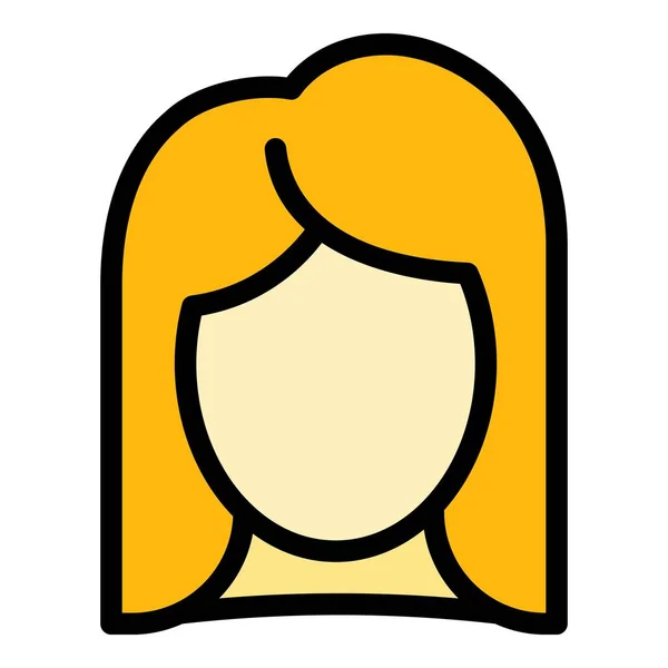 Woman wig icon color outline vector — Stockvektor