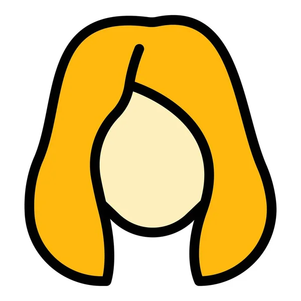 Lady wig icon color outline vector — стоковый вектор