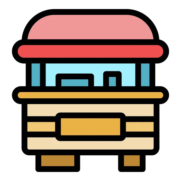 Street cart retail icon color outline vector — 스톡 벡터