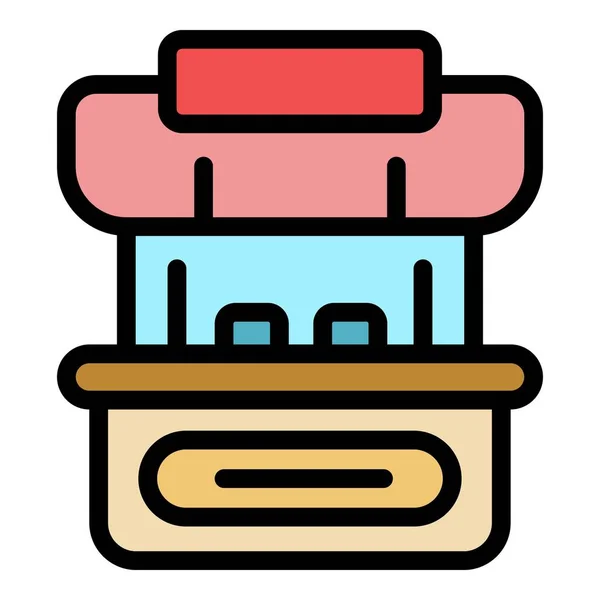 Food stall icon color outline vector — стоковый вектор
