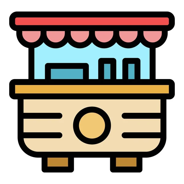 Street food vending icon color outline vector — Vettoriale Stock