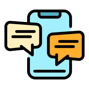 Telefon ipuçları simgesi rengi dış hat vektörü