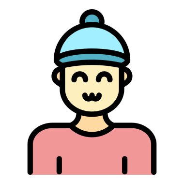 Yeğen simgesi renk ana hatları vektörü