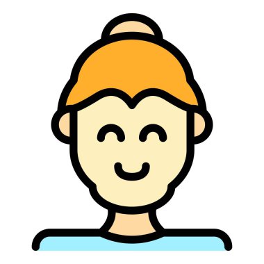 Büyükanne simgesi renk ana hatları vektörü