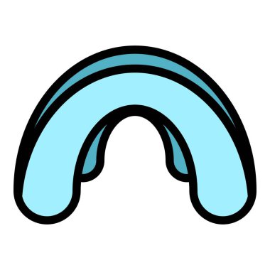 Uçuş yastığı boyun simgesi renk ana hatları vektörü