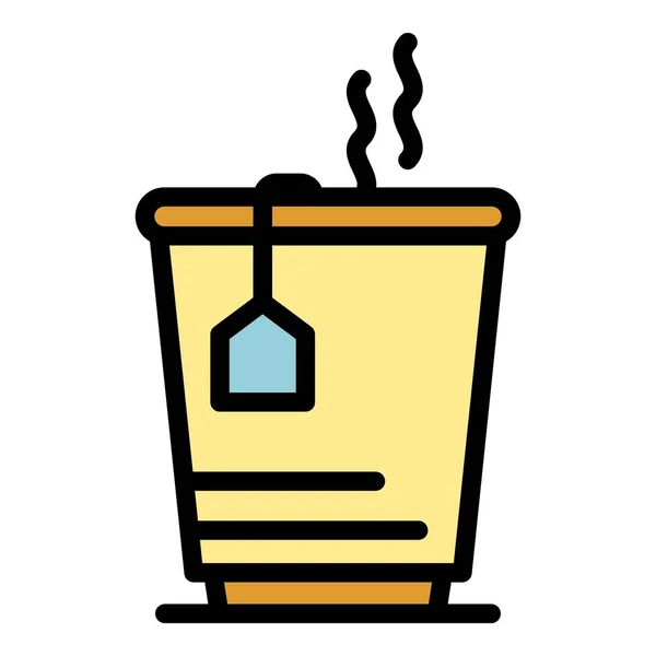 Plane tea icon color outline vector — ストックベクタ