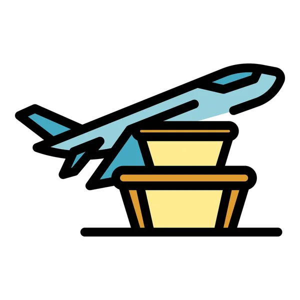 Airplane meal icon color outline vector — Stock Vector