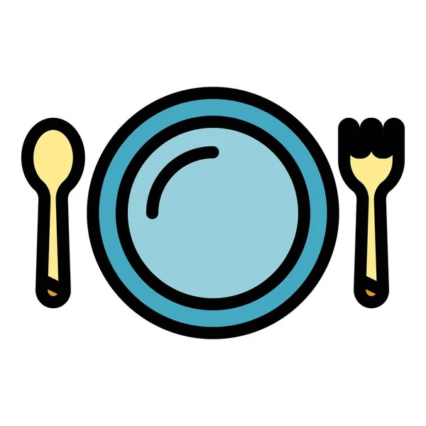 Plane gourmet meal icon color outline vector — Vettoriale Stock