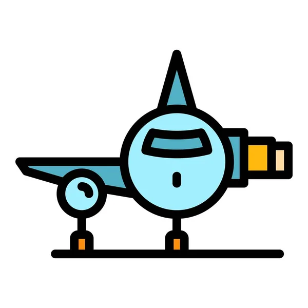 Airplane icon color outline vector — Stock Vector