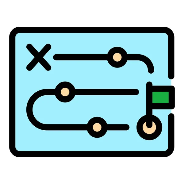 Routebeschrijving pictogram kleur omtrek vector — Stockvector