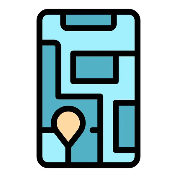 Plan itinerary icon color outline vector — стоковый вектор