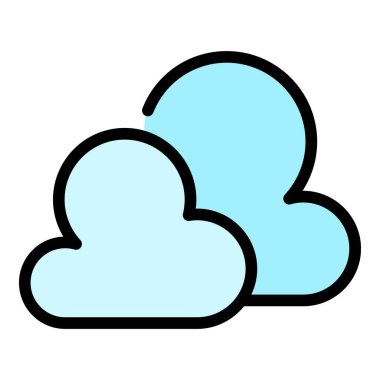 Bulutlu meteor simgesi renk ana hatları vektörü