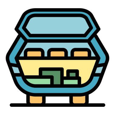 Tüm araba gövdesi simgesi renk ana hatları vektörü