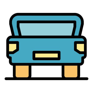 Bagaj kapısı simgesi renk dış hat vektörünü aç