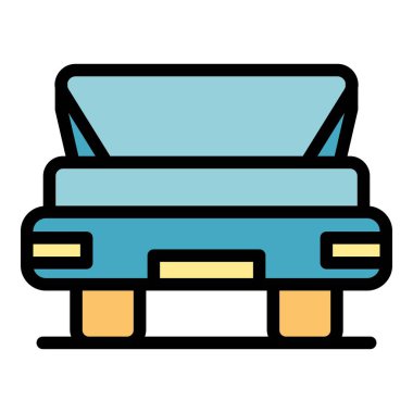 Araba açılış kapısı simgesi renk ana hatları vektörü