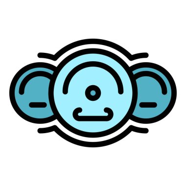 Modern araba gösterge paneli renk ana hatları vektörü