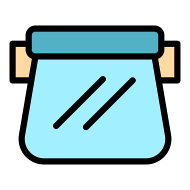 Koruyucu yüz kalkanı renk ana hatları vektörü