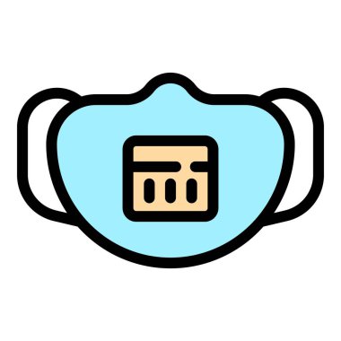 Koruyucu maske renk ana hatları vektörü