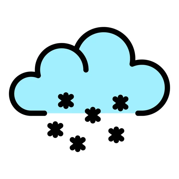 Snow cloud icon color outline vector — Stock Vector