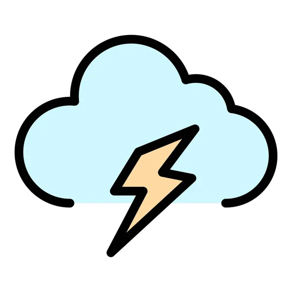 Cloud flash icon color outline vector — стоковый вектор